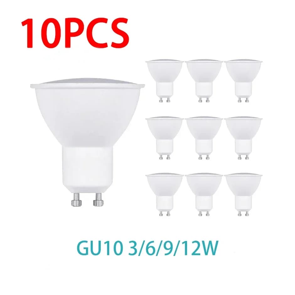 10 pièces 220V 3W 6W 9W 12W ampoule LED GU10 projecteur LED lampe de maïs lampe à économie d'énergie