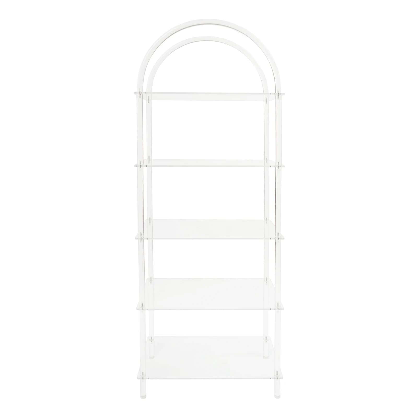 Étagère à livres arquée en acrylique à 5 niveaux, étagère de rangement transparente, étagères à livr