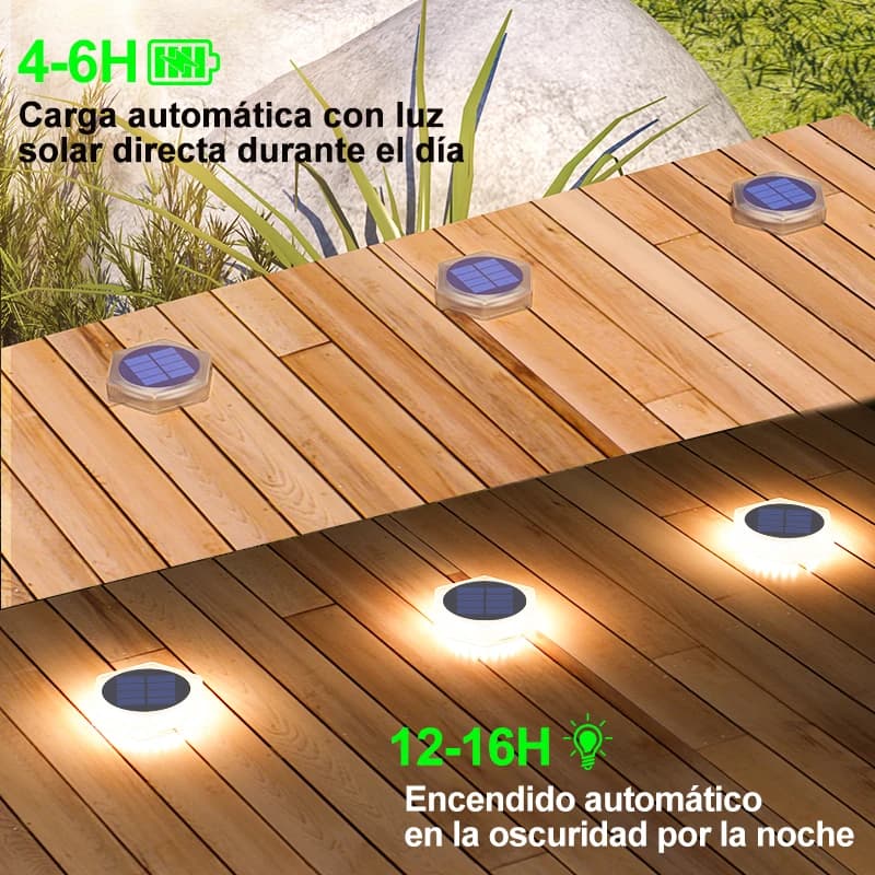 Paquet de 6 lumières solaires d'allée extérieure IP68 étanche bleu pont lumières de marche lumières 