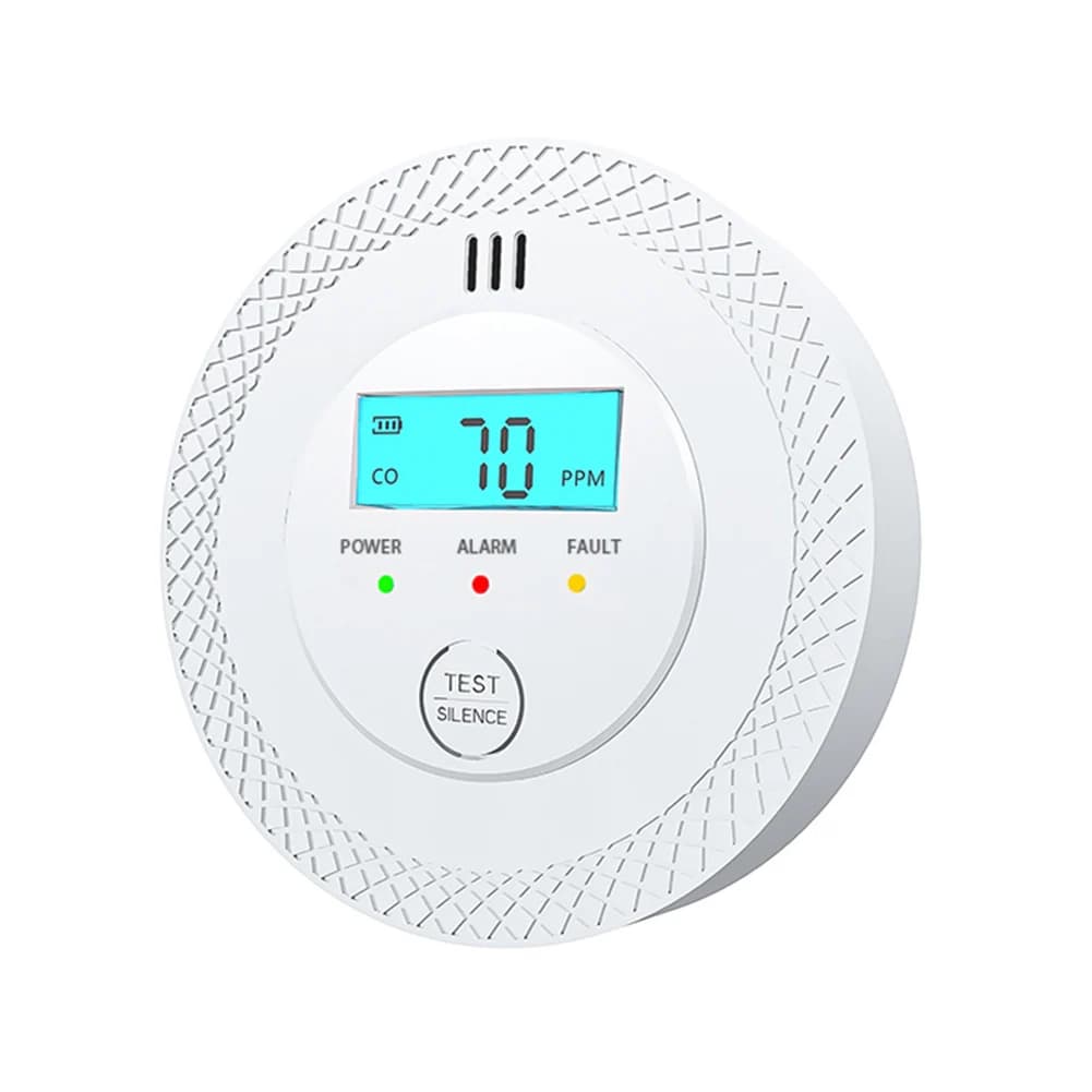 Capteur d'alarme de CO avec batterie, détecteur de monoxyde de carbone gible, détecteur de fumée et 