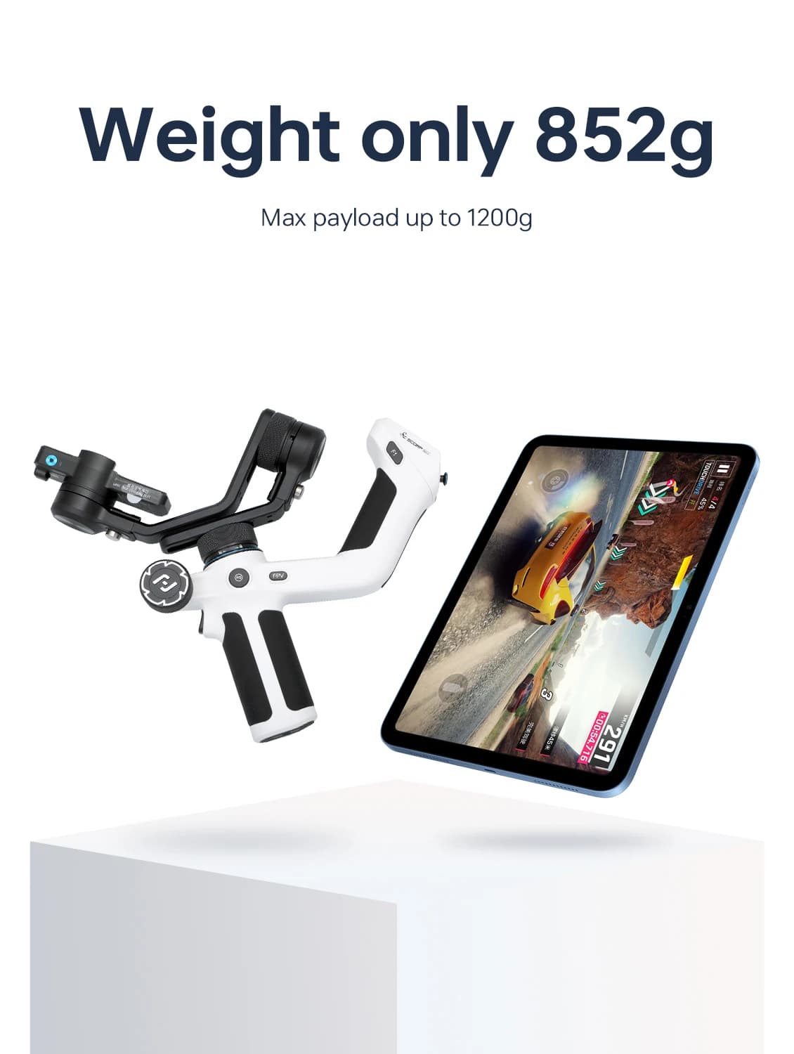 FeiyuTech SCORP Mini 2 Gimbal Portable 3 Axes pour Appareil Photo Hybride, Caméra d’Action et Smartp