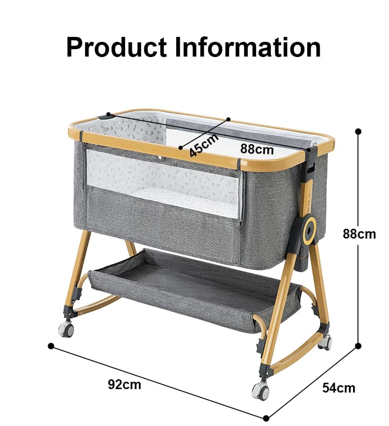 Lit bébé multifonctionnel avec réglage de hauteur pliable, balançoire portable et mobile à placer pr