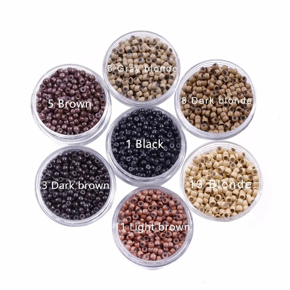 500 pièces perles d'anneau en cuivre 3.0mm nano perles d'anneau doublées de silicone micro pour exte