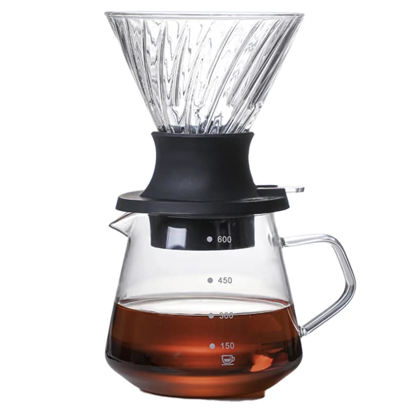 Goutteur à immersion en verre pour cafetière, verser sur la cafetière, goutte à goutte en forme de V