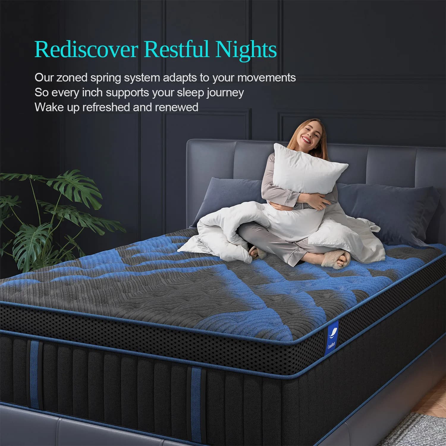 Matelas hybride à ressorts ensachés en mousse à mémoire de forme Gel de 12 pouces, matelas de lit do