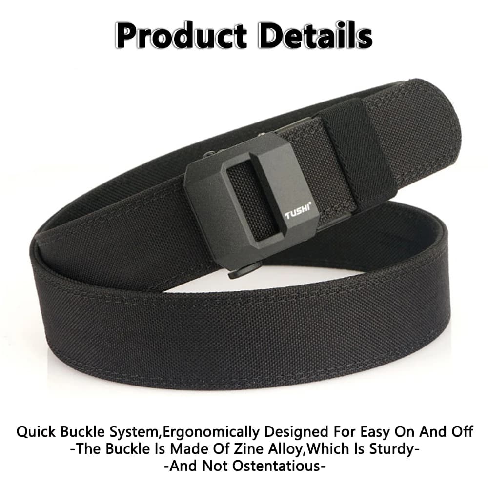 TUSHI ceinture tactique dure pour hommes boucle automatique en métal IPSC pistolet ceinture 1100D Ny