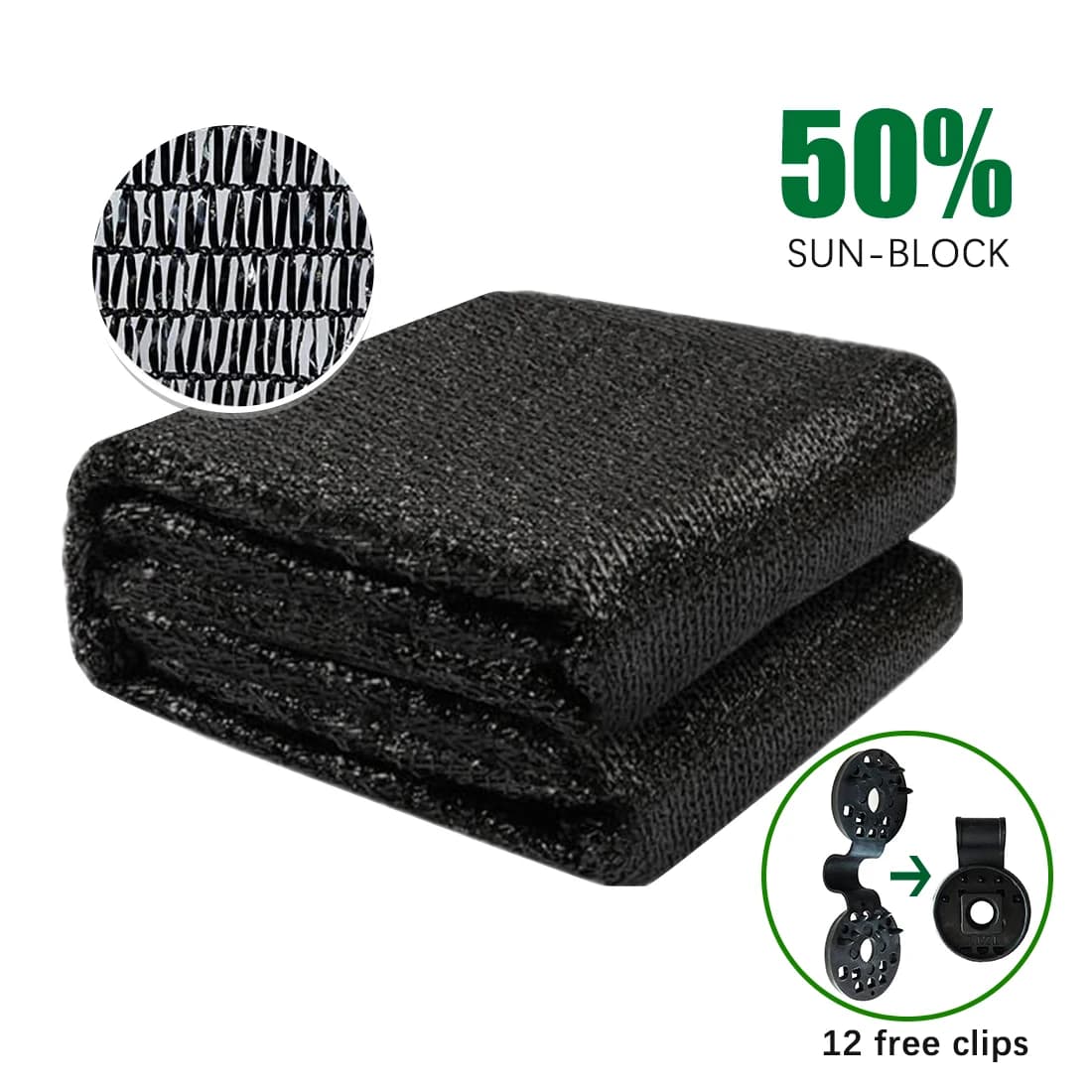 Bord coupé en tissu avec cilps gratuits, grille d'ombrage 50%, crème solaire, couverture de plantes 