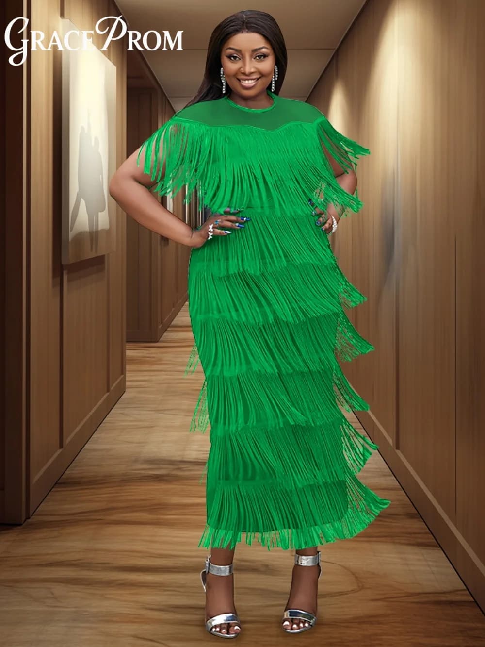 Nouvelles robes africaines pour femmes, robe longue élégante à manches courtes et à franges, livrais