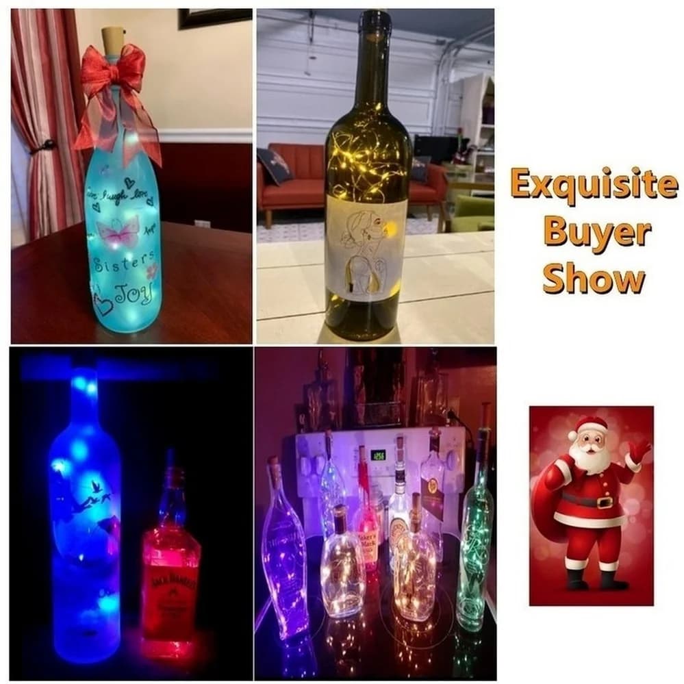 10 pièces LED bouteille de vin lumières avec liège lumières fée Mini chaîne lumières pour bouteilles
