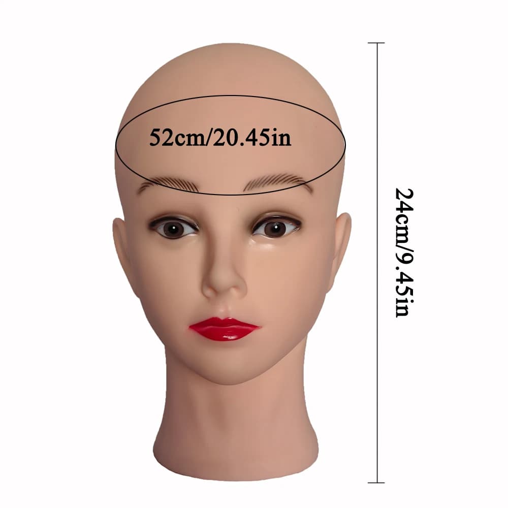 Tête de poupée de maquillage professionnelle, modèle de mannequin chauve pour la fabrication de perr