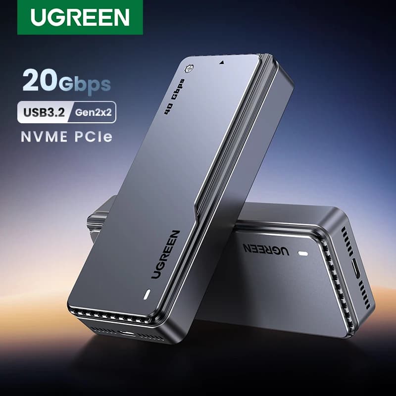 UGREEN-Boîtier SSD NVMe 20Gbps, refroidissement intégré, boîtier SSD en aluminium, adaptateur M.2 ve