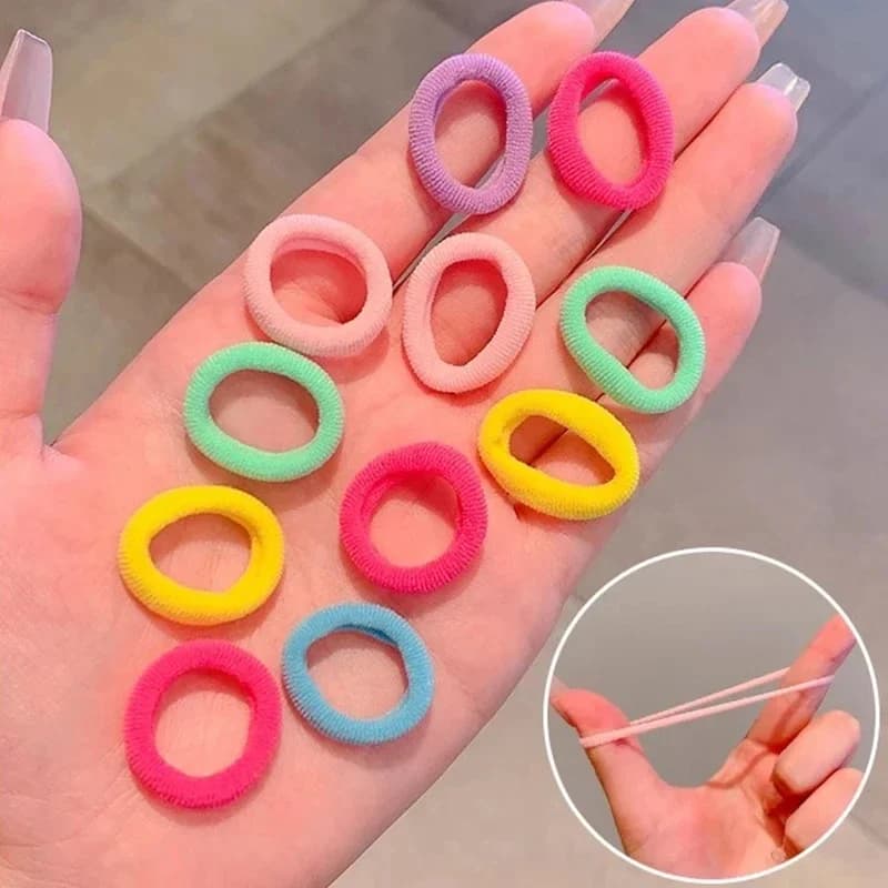 Bandes élastiques colorées en Nylon pour femmes et filles, 200 pièces, pour queue de cheval, petites