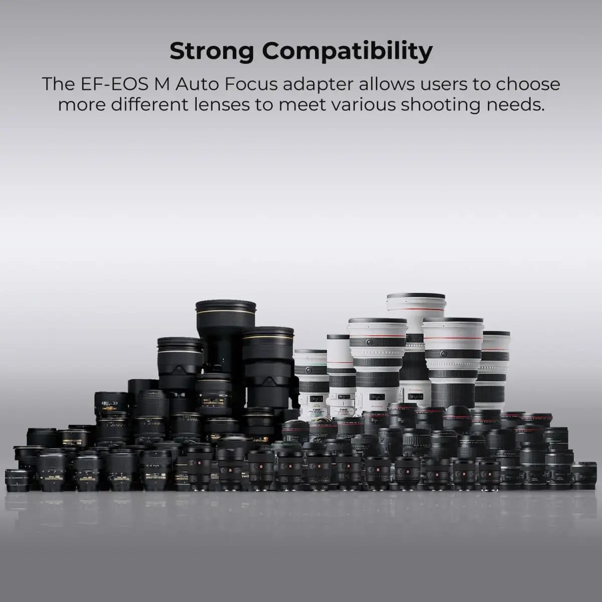 Adaptateur de monture d'objectif autofocus K&F CONCEPT EF vers EOS M pour objectifs Canon EF EF-S et