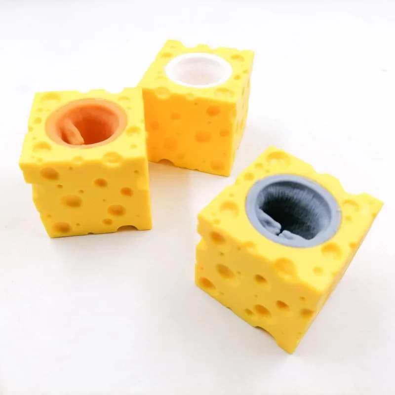 Bloc de souris et de fromage amusant Pop-Up, jouet Anti-stress à presser, figurines cachées et cherc