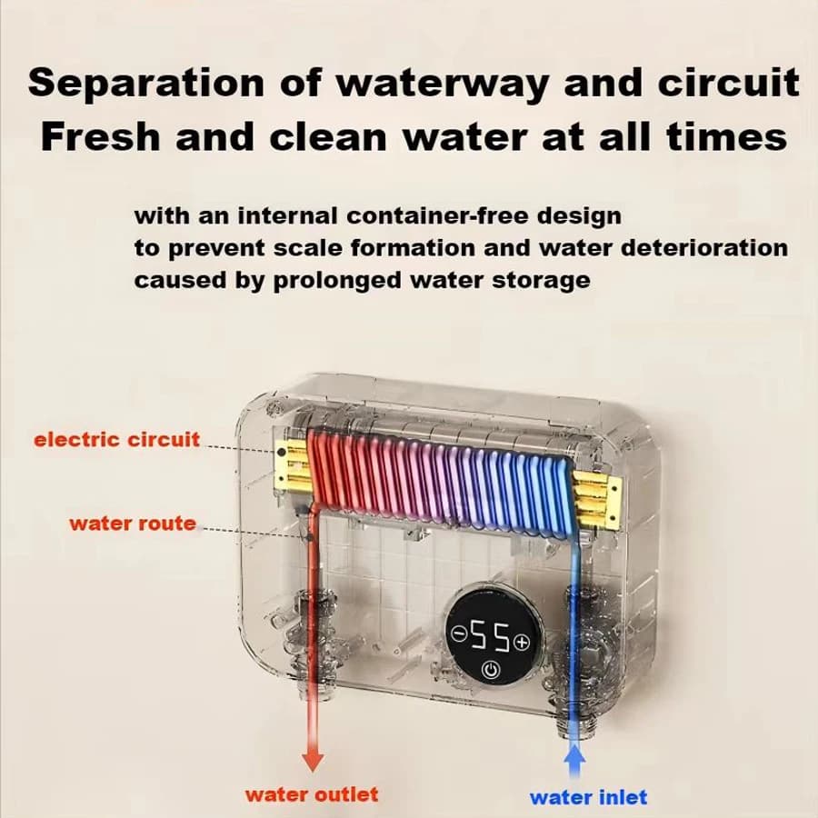 5500W chauffe-eau électrique petit sous évier chauffe-eau instantané sans réservoir 220v cuisine sal