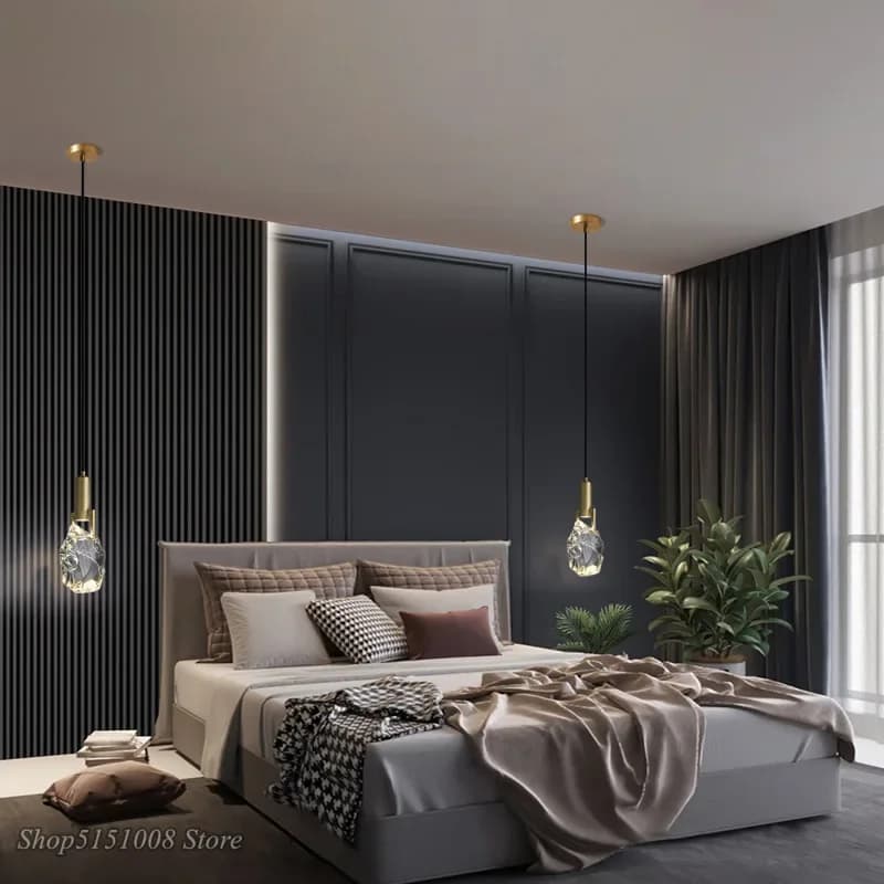 Lampe Led suspendue en cristal au design nordique de luxe, Luminaire décoratif d'intérieur, idéal po