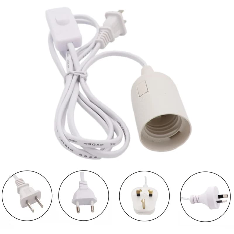 US AU UK EU à E14 E27 cordon d'alimentation vis Base support de lampe pendentif LED tête de lumière 
