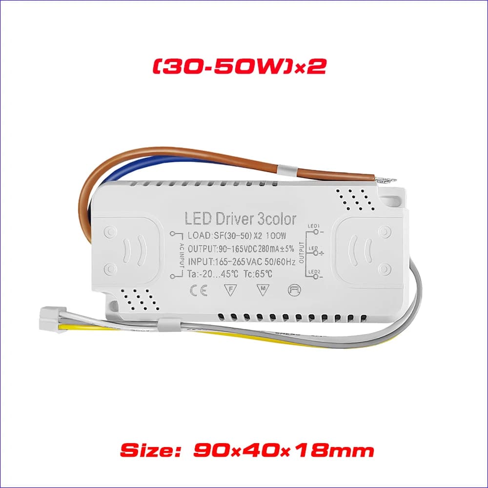Adaptateur de pilote LED pour alimentation AC 165-265V, 3 couleurs, 40-60W × 2 60-80 × 2, KampmA, un