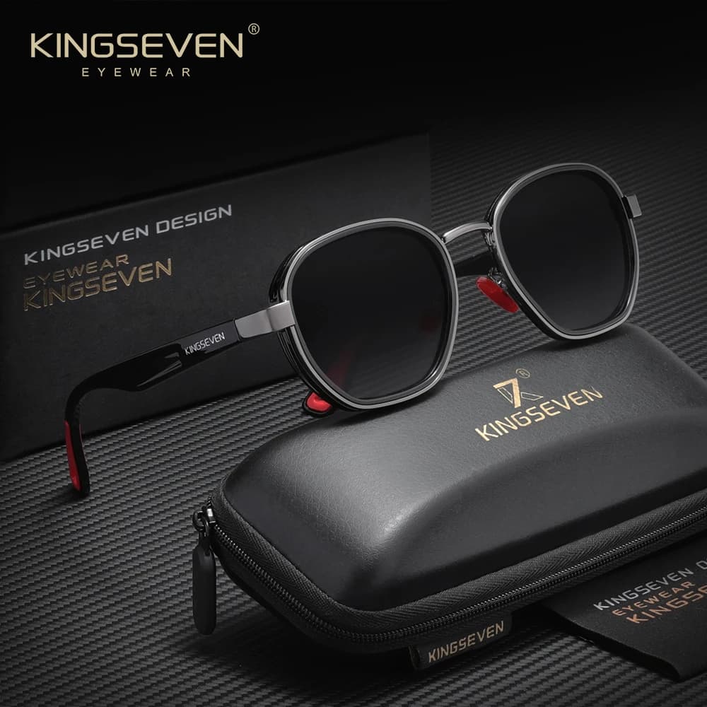 KINGSEVEN Nouvelle Collection Lunettes de Soleil Rondes Tendance Homme Polarisées UV400 Rétro Femme 
