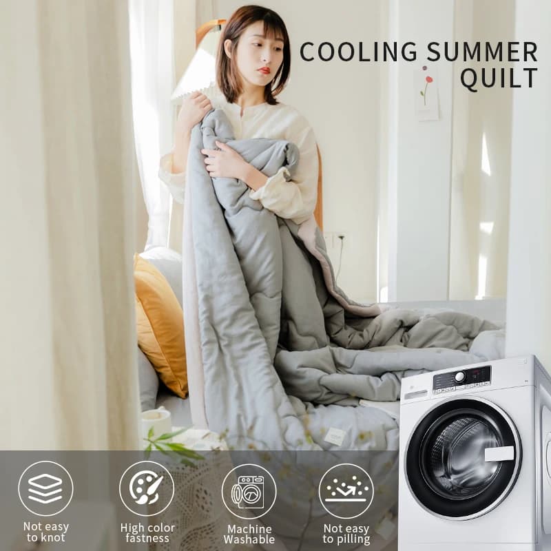 2025 nouveau japonais polyester coton matelassé été couette respectueux de la peau lavable léger sty