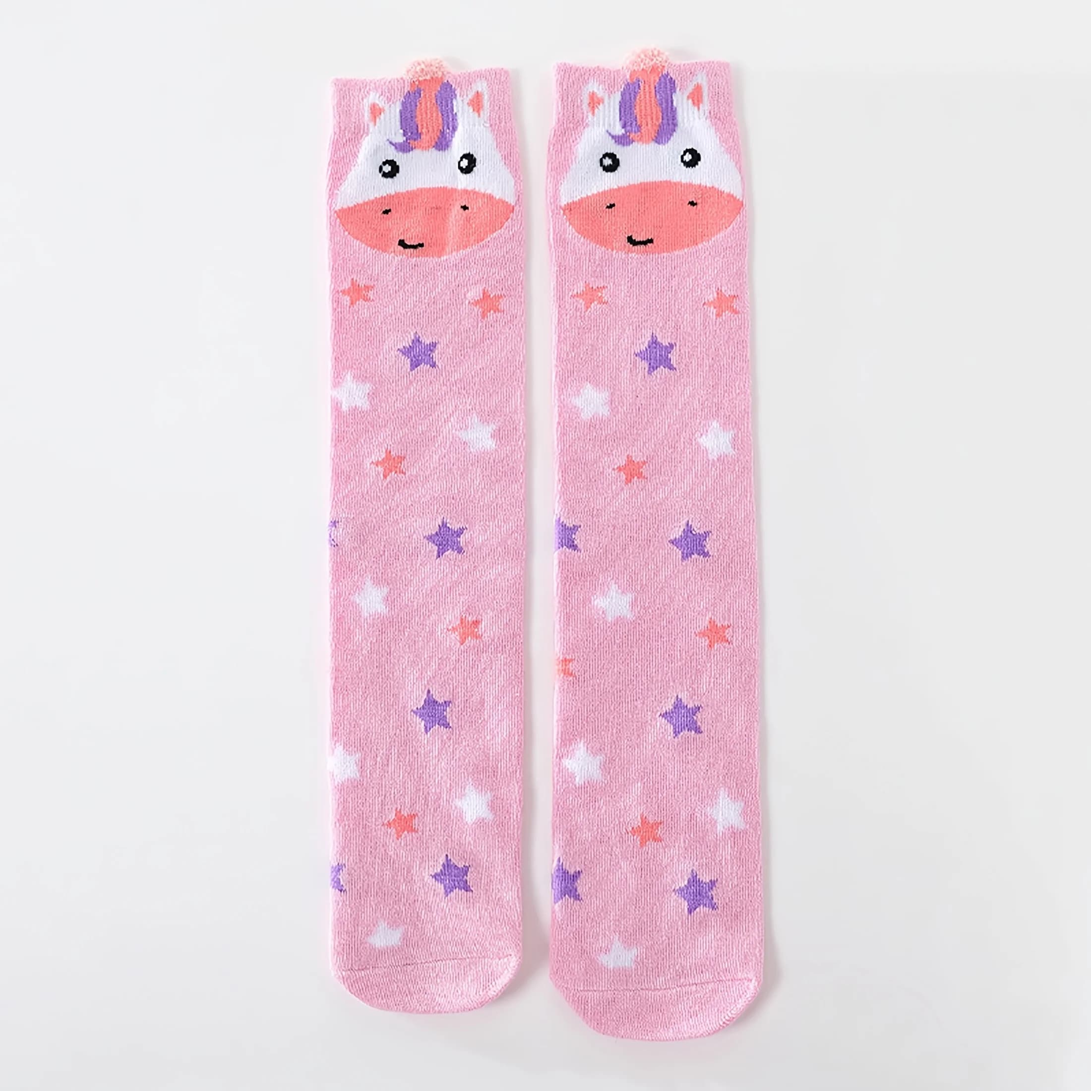 2 paires de chaussettes hautes en forme de cœur de lapin pour filles, chaussettes au-dessus du genou