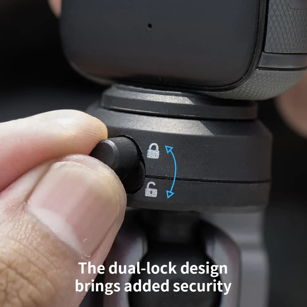 PGYTECH CapLock – support de guidon de moto, pour DJI OSMO Action 4/3/2, POCKET 3, Gopro Hero 12/11/