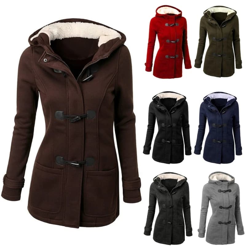 Cardigans à capuche pour femmes, vestes à boutons en corne, manteau polaire, vêtements d'extérieur, 