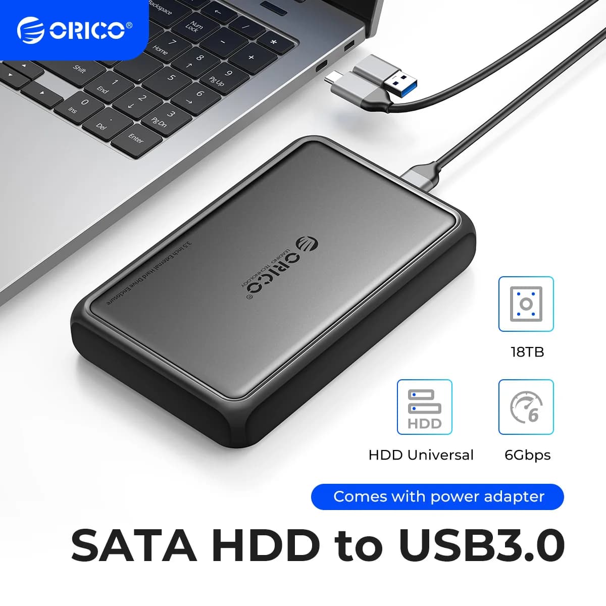 ORICO 3.5 "type-c boîtier de disque dur 5Gbps SATA vers USB3.0 USB3.1 boîtier de disque dur pour SSD