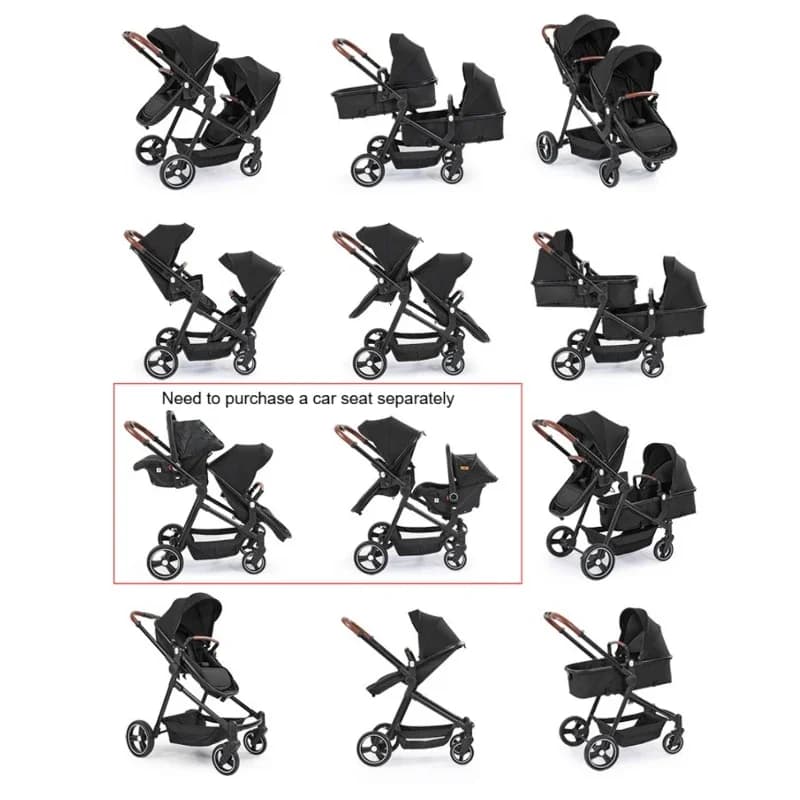Nouvelle poussette Double légère pliable, Double siège, Portable, multifonctionnelle, peut être pris