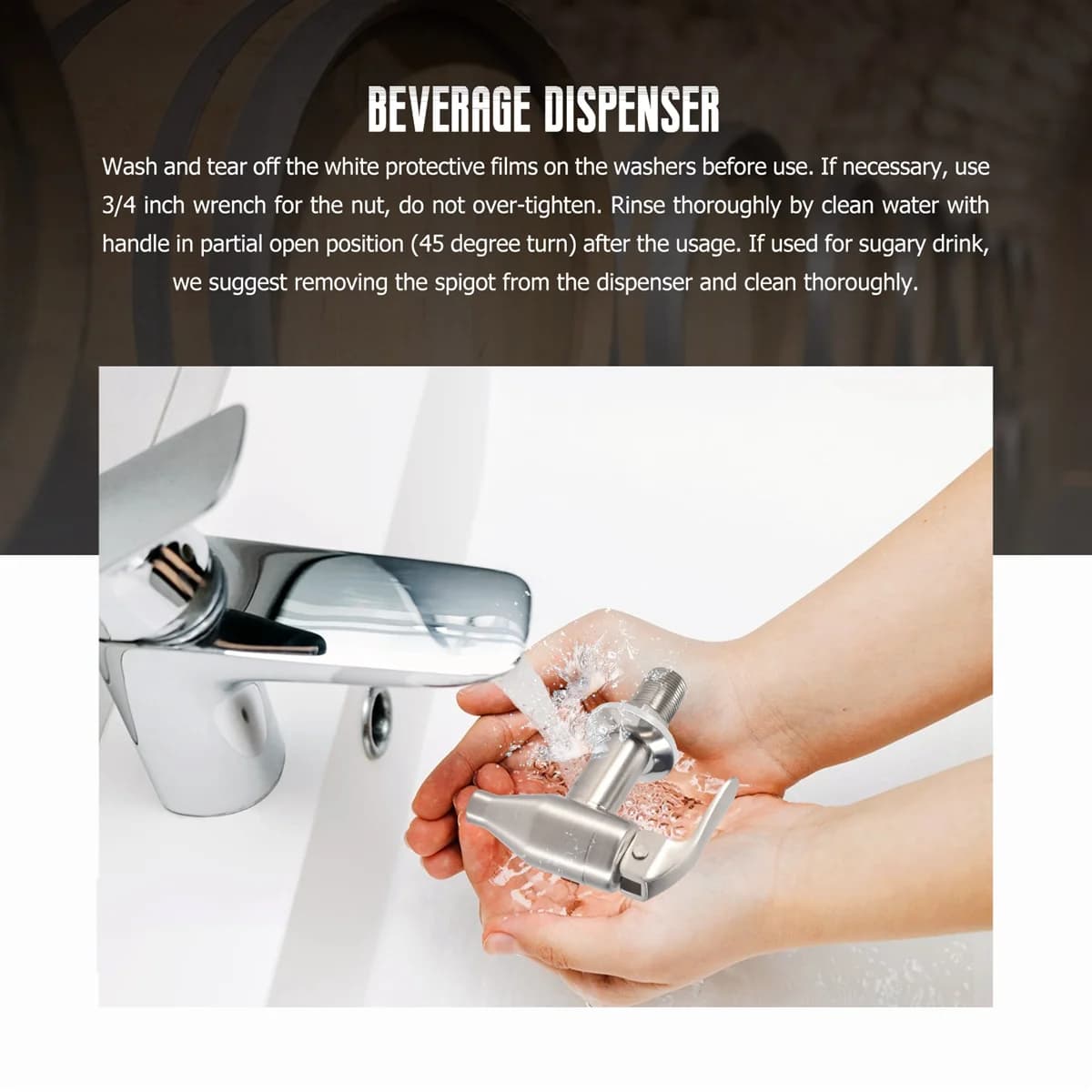 Robinet de rechange pour distributeur d'eau, en acier inoxydable poli, convient à Berkey