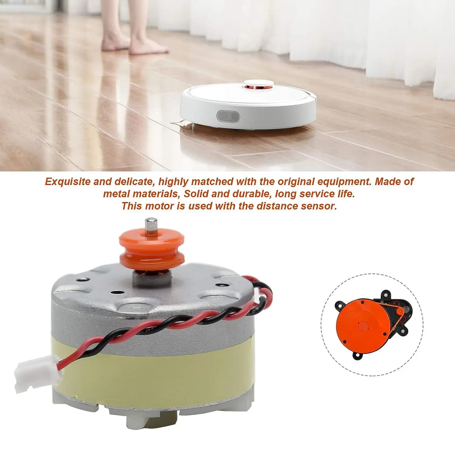 Moteur Lidar pour Xiaomi Roborock S50 S51 S55 S5 S5 Max S6 Pure S6 MaxV avec moteur à poulie Orange,