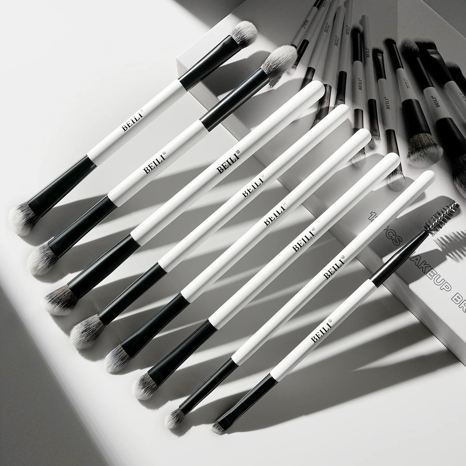 BEILI – ensemble de pinceaux de maquillage professionnels à double extrémité, 12 pièces, pour Contou
