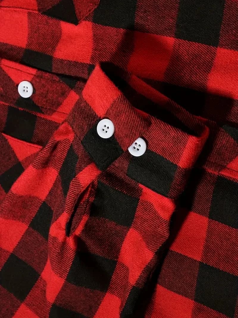 Chemises pour hommes simple boutonnage classique Plaid intelligent décontracté chemise en flanelle à