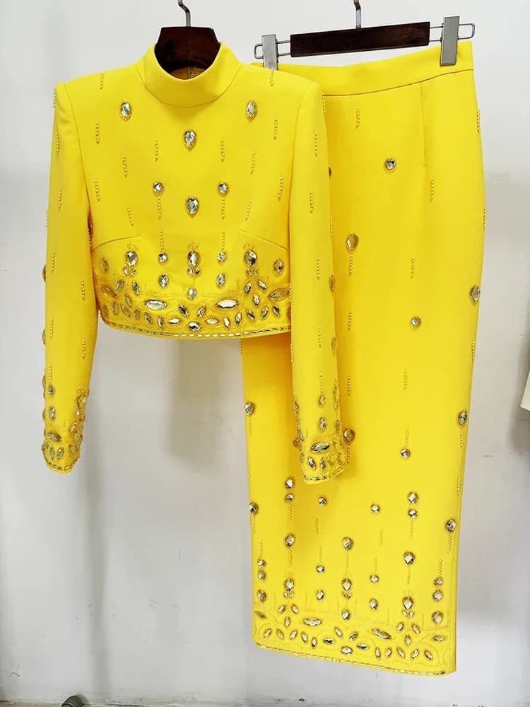 HIGH STREET – ensemble de costume de piste de styliste pour femmes, col montant, fermeture éclair au
