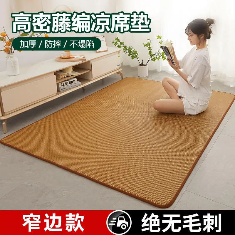 Cool Mat – matelas d'été en rotin, double usage, pour dormir, coussin doux, tatami en éponge, pour l