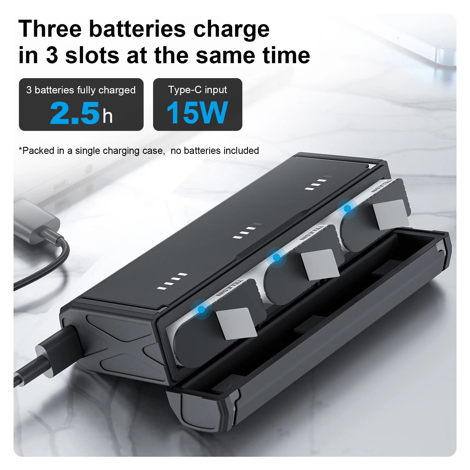 TELESIN 1750 mAh batterie d'endurance pour GoPro Hero 12 11 10 9 accessoires Gopro avec boîtier de b