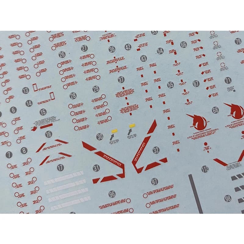Outil de décalcomanies de glissière d'eau de décalcomanies de modèle pour 1/100 MG Full Armor Unicor