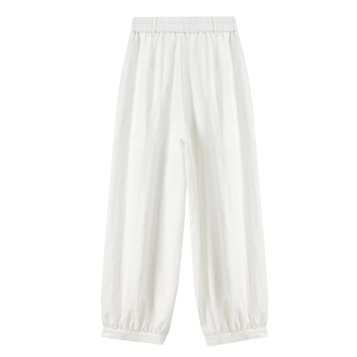 SENTUBILA Pantalon plissé blanc pour femme, style minimaliste, mode bureau, taille à double bouton, 