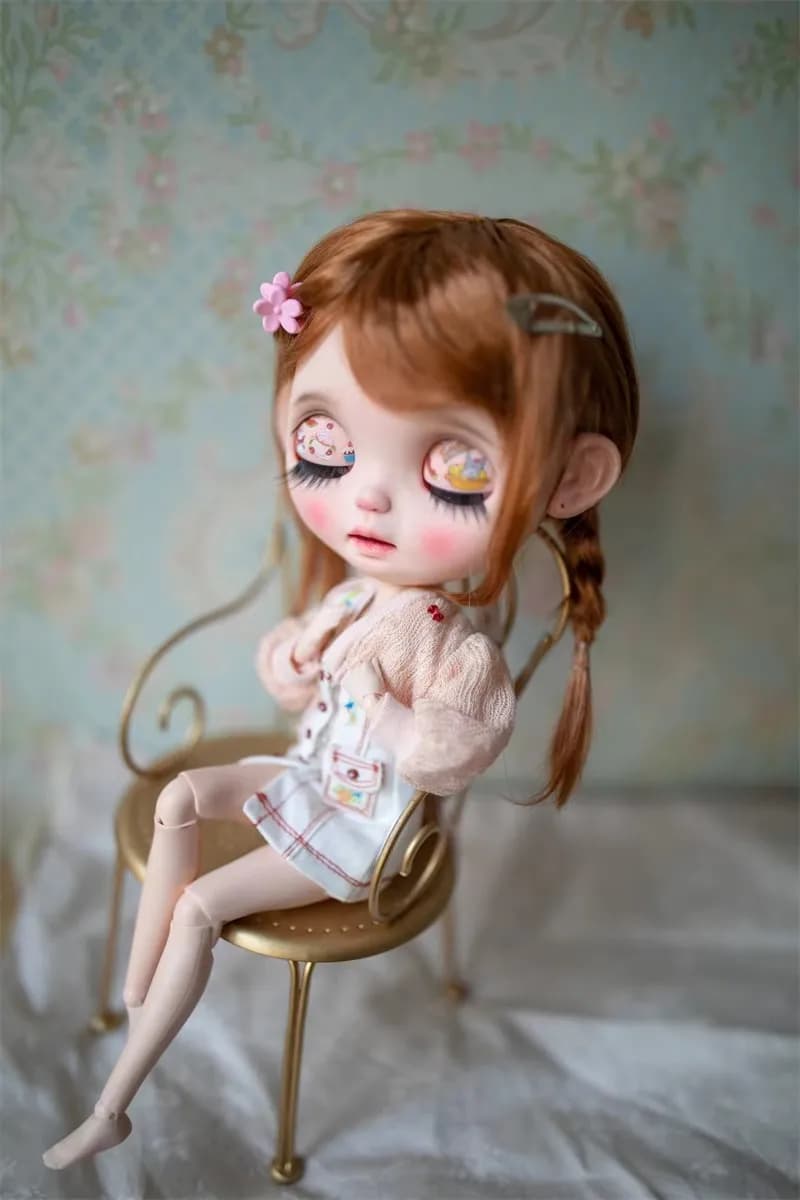 Blythes – perruque de poupée, taille 9 à 10 pouces, à la mode, double tresse, imitation mohair, chev