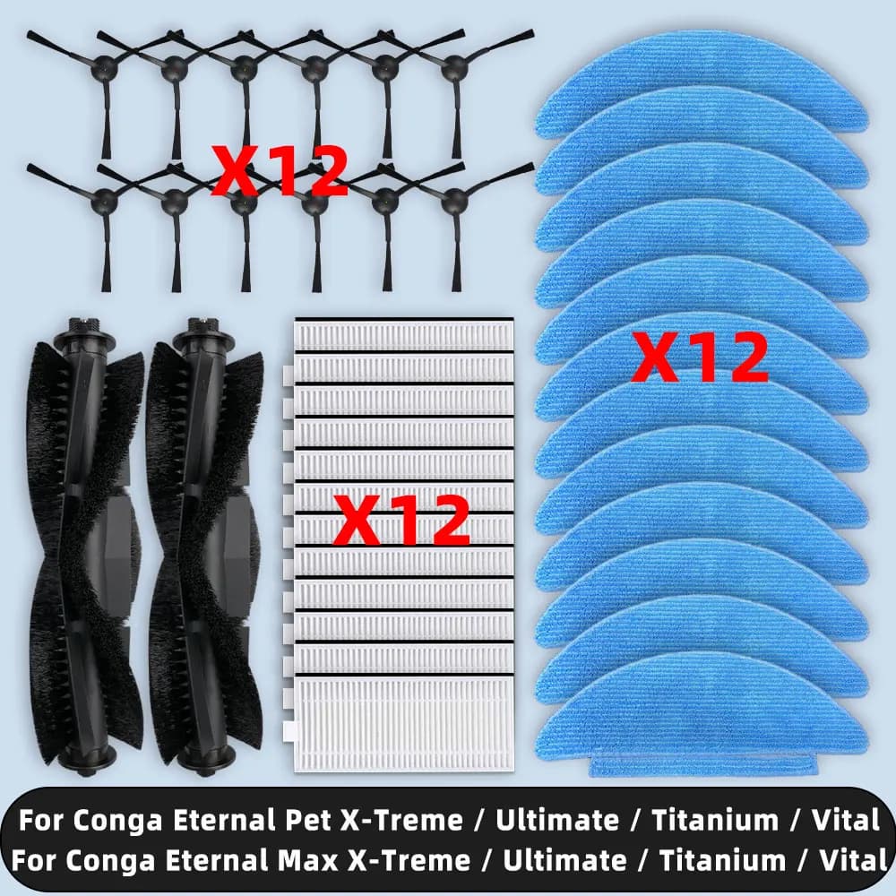 Accessoires de pièces vitales en titane, brosse latérale principale, filtre de vadrouille, compatibl