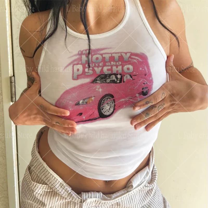 Camisole de voiture rose vif pour femme, haut court amincissant, débardeurs en fibre assortis, haut 