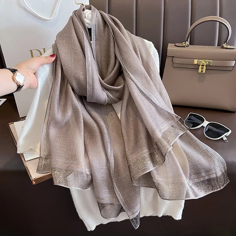 Écharpe chaude en laine de soie solide pour femme, châle enveloppant, Bufanda Floral Pashmina, luxe,