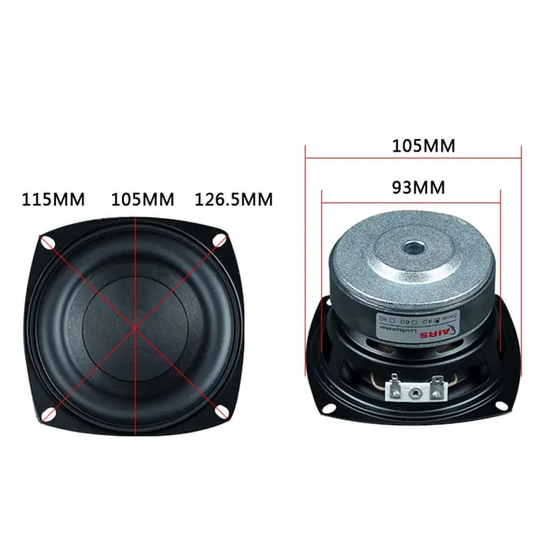 AIYIMA 1 pièce Subwoofer 4 pouces 4-8 Ohm 50W HIFI Haut-parleur de graves Super Bass à longue course
