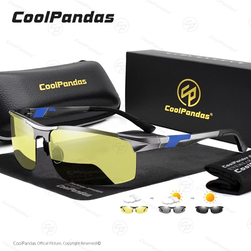 Lunettes de soleil polarisées photochromiques pour hommes, vision jour et nuit, anti-absorbe ouissem