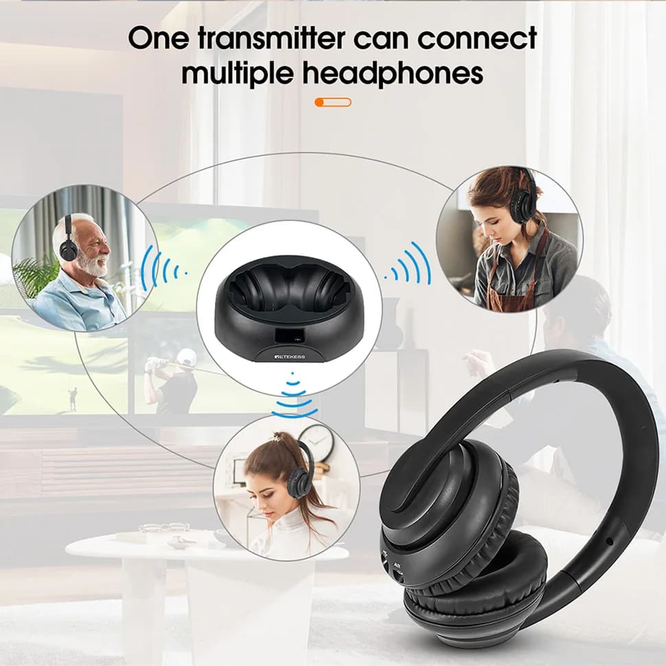 RETEKESS TA006 casque sans fil TV regarder des écouteurs sans fil rechargeables avec Support émetteu