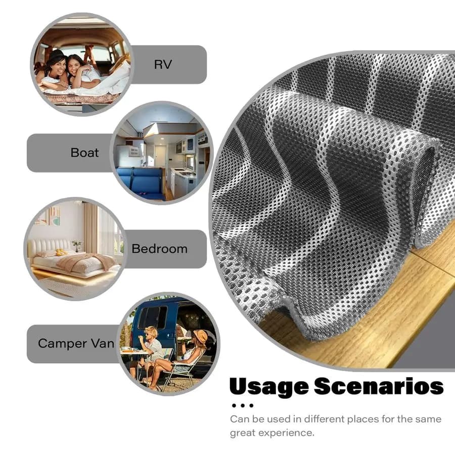 Sous-matelas en maille respirante de 82,67 x 59,05 pouces pour camping-car, caravane, bateau