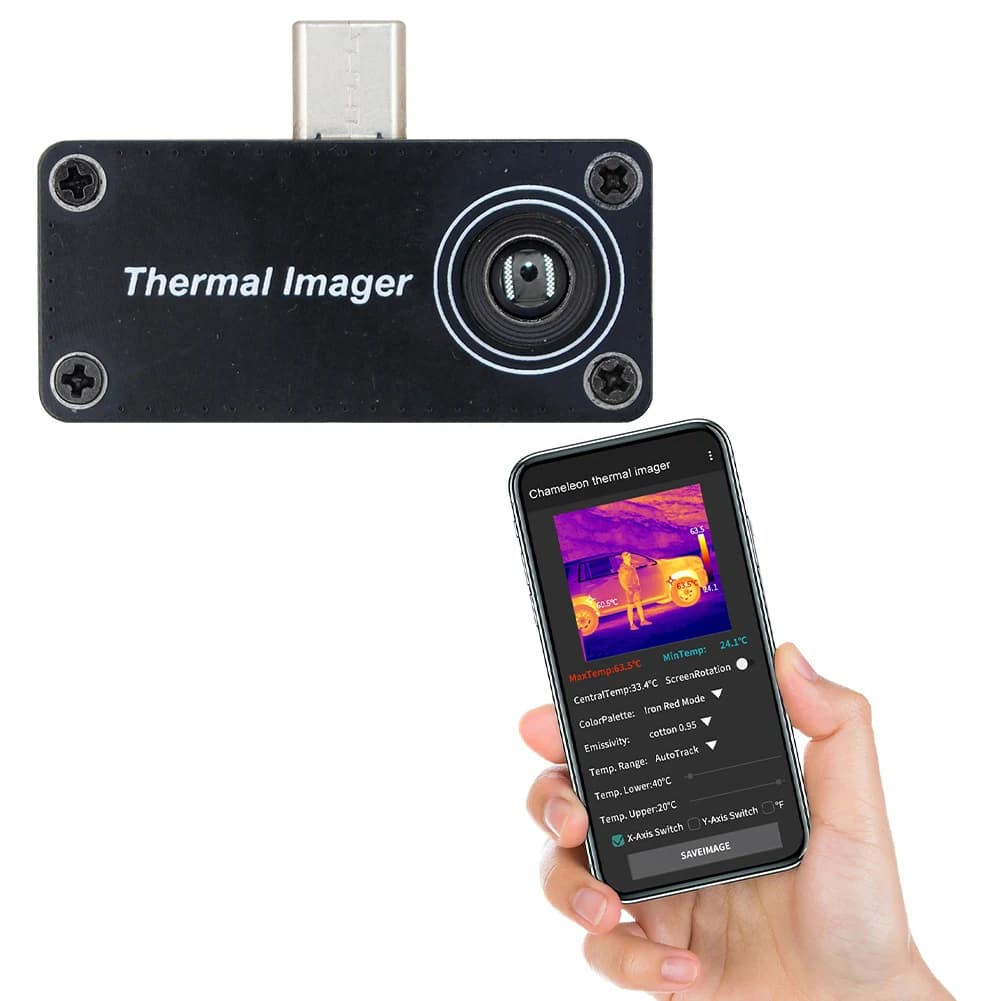 Imageur thermique mobile de type C -20 ~ 1000 ° Caméra thermique de contrôle d'application de caméra