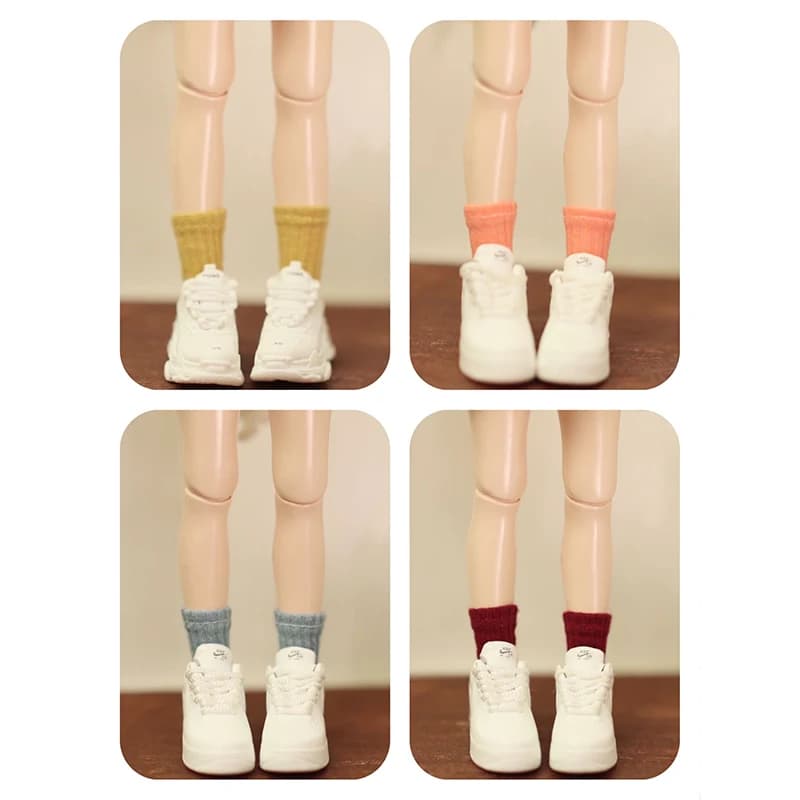 Une paire de chaussettes pour poupée Blyth, chaussettes courtes de couleur bonbon, accessoires pour 