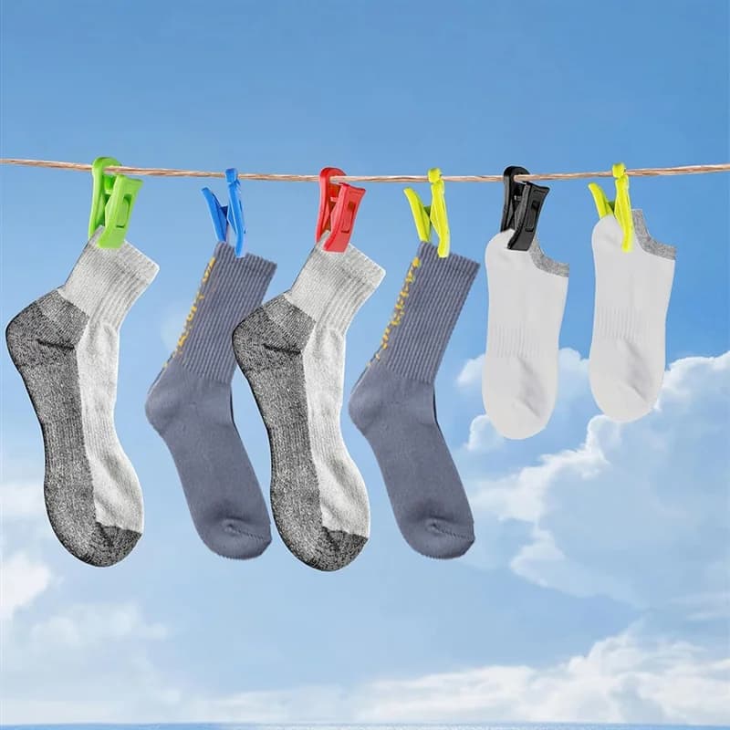 60 pinces à chaussettes pour machine à laver et sèche-linge, pinces à chaussettes avec crochets, por