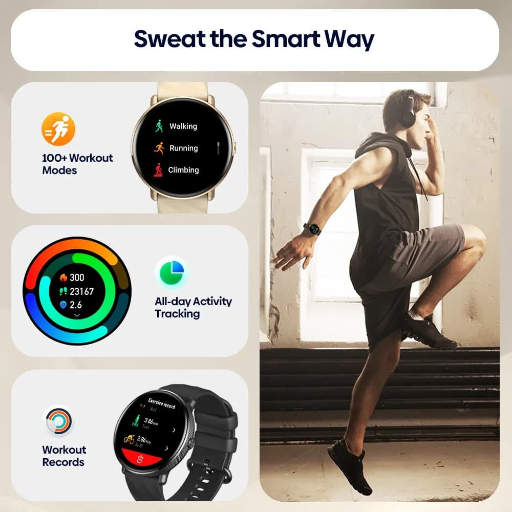 Zeblaze GTR 3 Pro Voix Appelant Montre Intelligente AMOLED Affichage 316L En Acier Inoxydable Fitnes